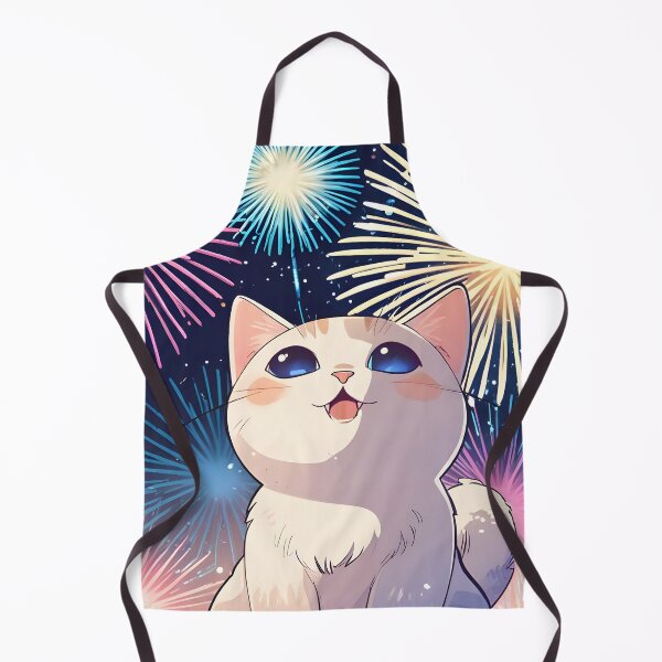 Item preview, Fireworks Cat — Summer Night Kawaii Sticker designed and sold by tommysworks.