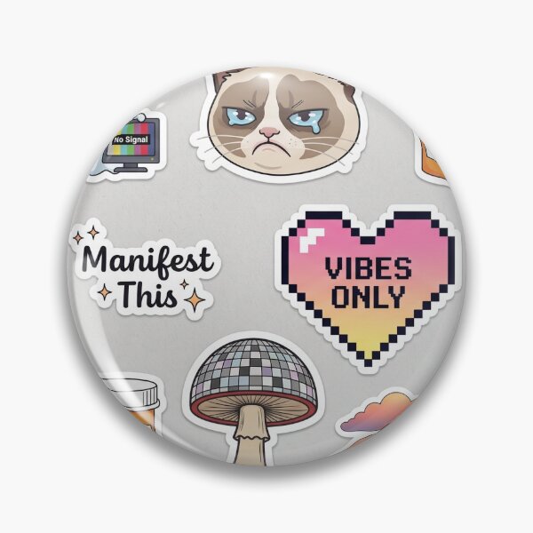 Item preview, Gen Z "Vibes" Sticker Pack: Irony, Self-Care & Retro Aesthetics designed and sold by Ranchain.