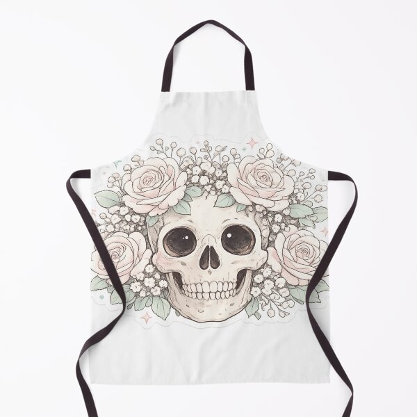 Item preview, Pink Rose Skull Soft Gothic Botanical Sticker Design designed and sold by irfanshikh.