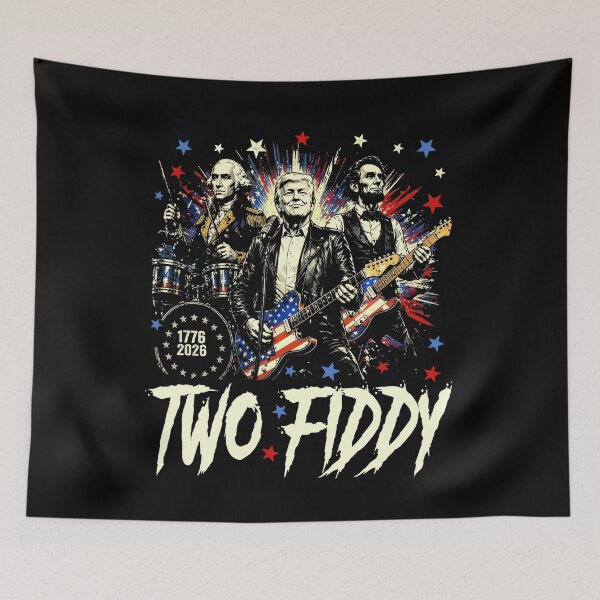 Item preview, Funny Two Fiddy George Washington Lincoln and Trump Playing Guitar designed and sold by elongatedjazz.