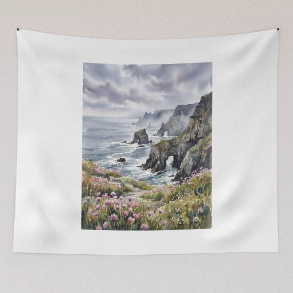 Item preview, vintage of watercolor cliff art designed and sold by stikrusak.