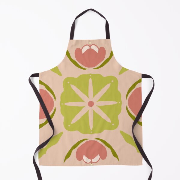 Item preview, Folk Floral Tile Pink Green — Blue Lemon Studio Original Illustration designed and sold by BluelemonStudio.