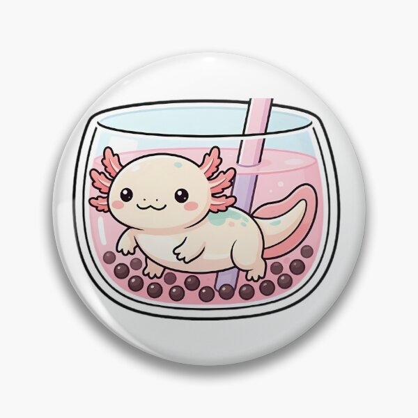Item preview, Cute Kawaii Axolotl Boba Bubble Tea Sticker designed and sold by YALLABUY.