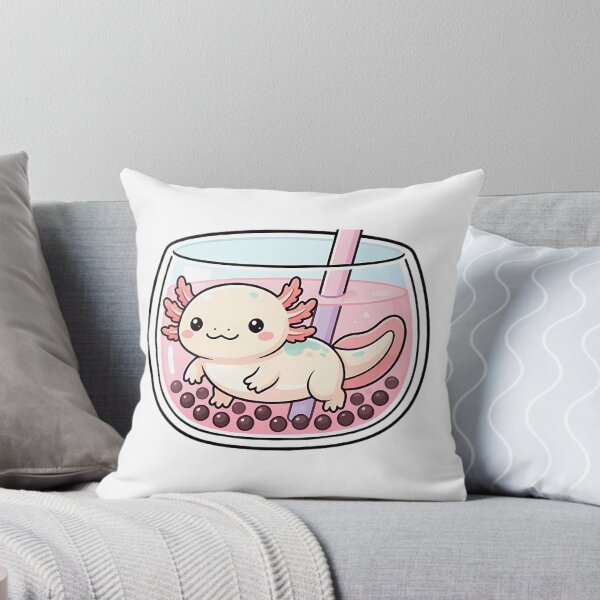 Item preview, Cute Kawaii Axolotl Boba Bubble Tea Sticker designed and sold by YALLABUY.