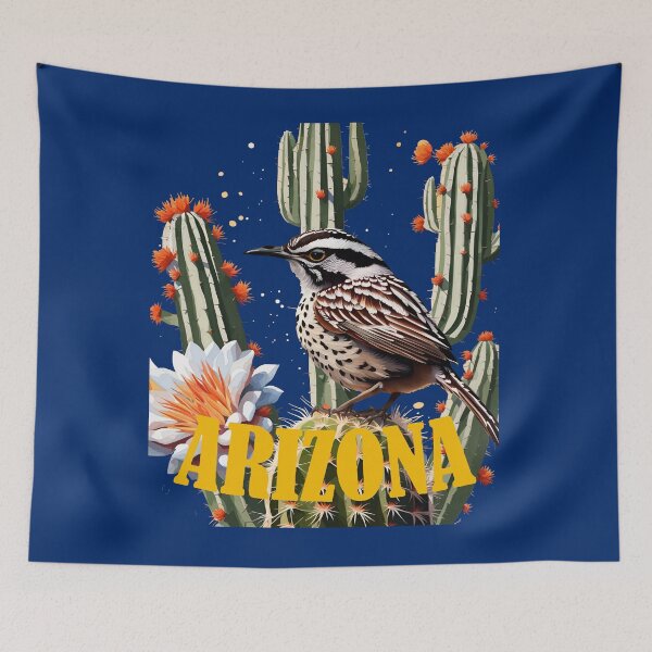 Item preview, Arizona Cactus Wren Surrounded By Cactus Blossom designed and sold by taiche.