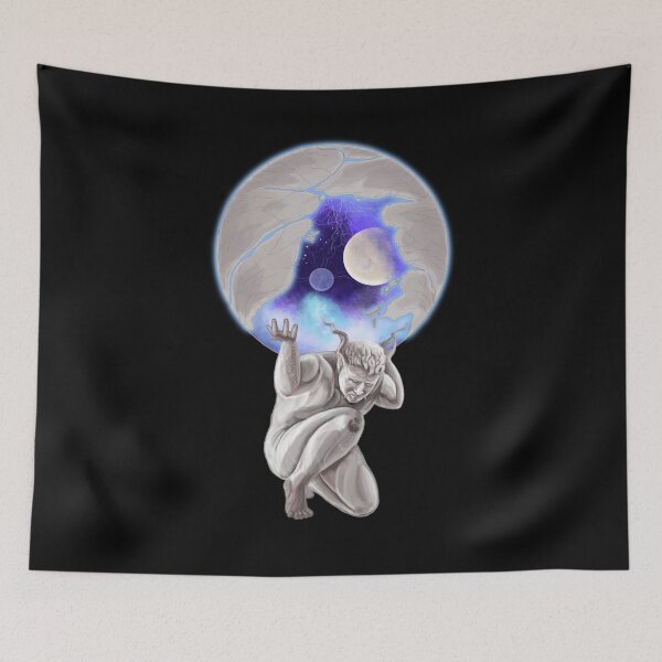 Item preview, Atlas carrying the Universe, handpainted picture designed and sold by AK-Hevonen.