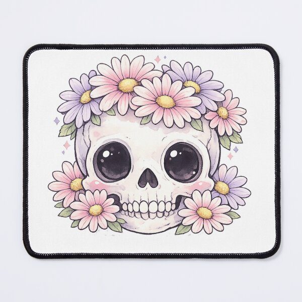 Item preview, Cute Kawaii Skull Daisy Flower Crown Pastel Gothic Design designed and sold by irfanshikh.