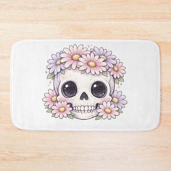 Item preview, Cute Kawaii Skull Daisy Flower Crown Pastel Gothic Design designed and sold by irfanshikh.