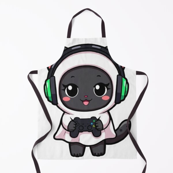 Item preview, Kawaii Ghost Cat Gaming Sticker Cute Black Kitten Gamer Gift designed and sold by Stylestickers55.