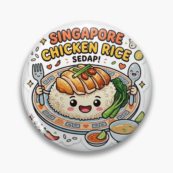 Item preview, SG chicken rice cute and smiling kawaii designed and sold by pradyunnel.