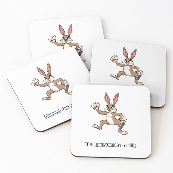 Item preview, Rabbit Sticker - Thumped You Deserved It - Funny Bunny Gift designed and sold by pawdrops.