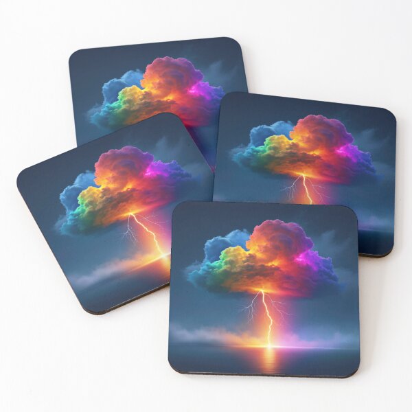 Item preview, Colorful Rainbow Lightning Cloud – Vibrant Nature Fantasy Illustration designed and sold by WordPlayStudio.