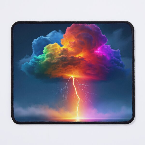 Item preview, Colorful Rainbow Lightning Cloud – Vibrant Nature Fantasy Illustration designed and sold by WordPlayStudio.