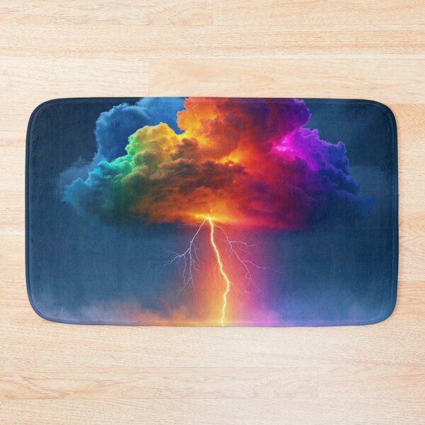 Item preview, Colorful Rainbow Lightning Cloud – Vibrant Nature Fantasy Illustration designed and sold by WordPlayStudio.