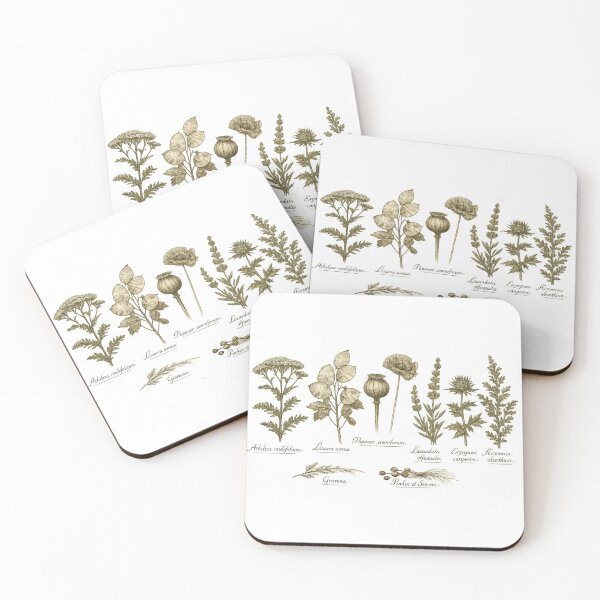 Item preview, Vintage Botanical Herb Chart Dark Academia Plant Illustration Design designed and sold by irfanshikh.
