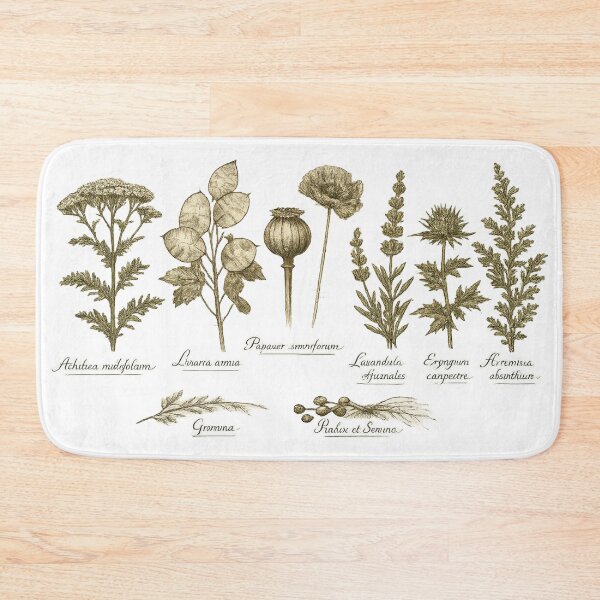 Item preview, Vintage Botanical Herb Chart Dark Academia Plant Illustration Design designed and sold by irfanshikh.