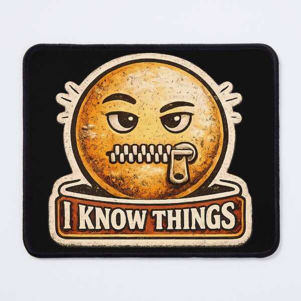 Item preview, I KNOW THINGS ? – Vintage Secret Emoji Meme Sticker designed and sold by lazygum.