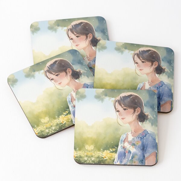 Item preview, Soft Aesthetic Anime Girl Poster – Watercolor Nature Illustration Art Print designed and sold by Artimax-Studio.