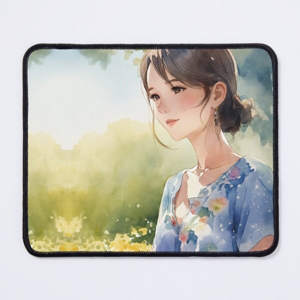 Item preview, Soft Aesthetic Anime Girl Poster – Watercolor Nature Illustration Art Print designed and sold by Artimax-Studio.