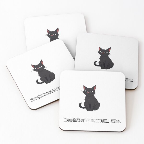 Item preview, Black Cat Sticker - Brought You A Gift - Funny Black Cat Gift designed and sold by pawdrops.