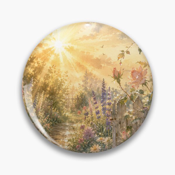 Item preview, Morning Light After Rain | Sunlit Cottage Garden Landscape designed and sold by Bound for Wonder.