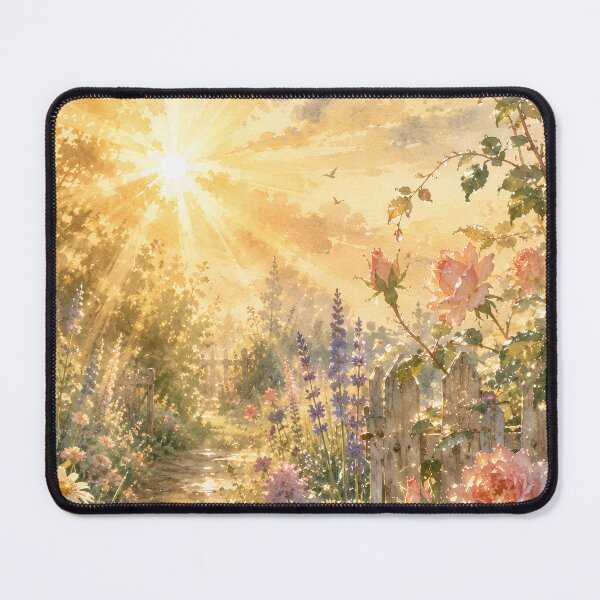 Item preview, Morning Light After Rain | Sunlit Cottage Garden Landscape designed and sold by Bound for Wonder.