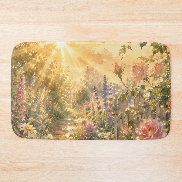 Item preview, Morning Light After Rain | Sunlit Cottage Garden Landscape designed and sold by Bound for Wonder.