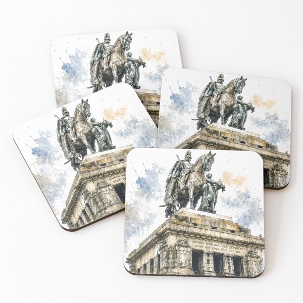 Item preview, German Corner Koblenz – Imperial Monument in watercolor & ink designed and sold by Peter Kaul.