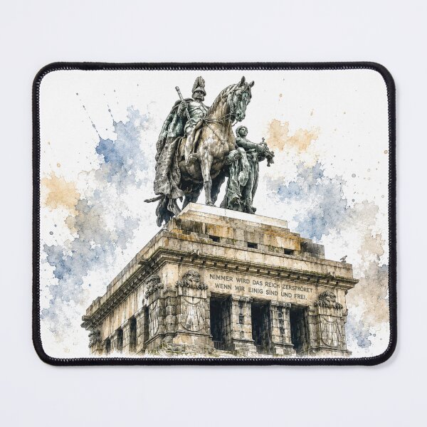 Item preview, German Corner Koblenz – Imperial Monument in watercolor & ink designed and sold by Peter Kaul.