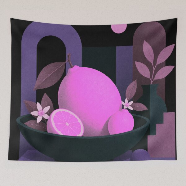 Item preview, Pink Lemon Still Life | Mid Century Modern Botanical Art designed and sold by joycrysstudio.