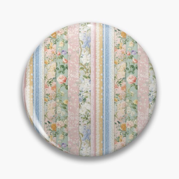 Item preview, Vintage Cottage Floral Stripe Pattern designed and sold by Kritiveemporio.
