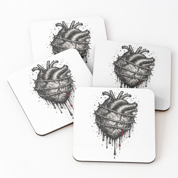 Item preview, Barbed Wire Heart Dark Gothic Tattoo Style Bleeding Heart Design designed and sold by irfanshikh.