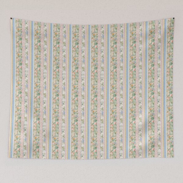Item preview, Vintage Cottage Floral Stripe Pattern designed and sold by Kritiveemporio.