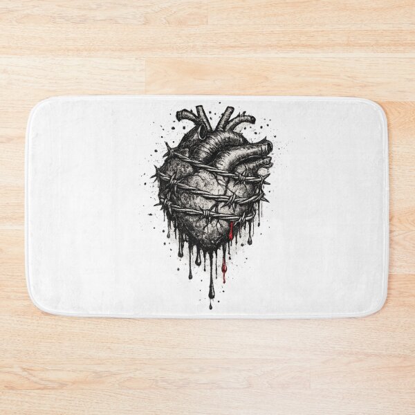 Item preview, Barbed Wire Heart Dark Gothic Tattoo Style Bleeding Heart Design designed and sold by irfanshikh.