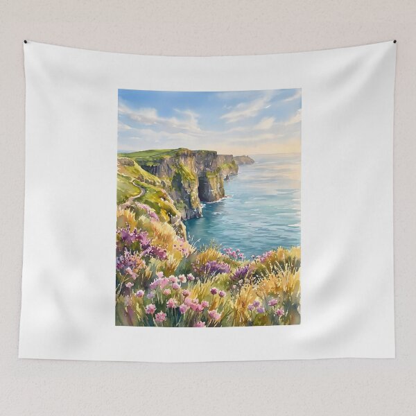 Item preview, nature vintage watercolor cliff art designed and sold by stikrusak.