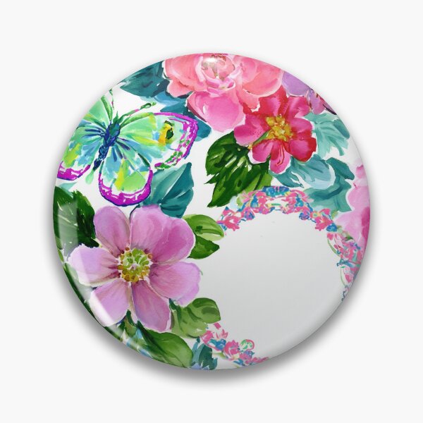 Item preview, Pintura de acuarela de flores, limones y mariposas de estilo preppy designed and sold by SophieClimaArt.