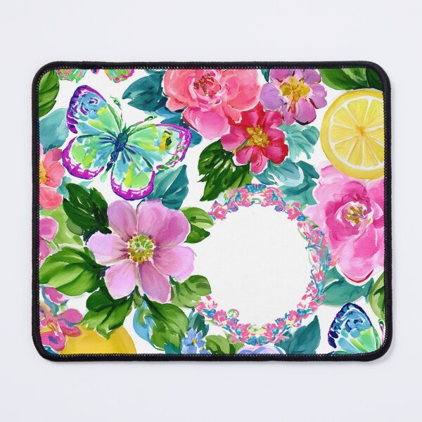 Item preview, Pintura de acuarela de flores, limones y mariposas de estilo preppy designed and sold by SophieClimaArt.