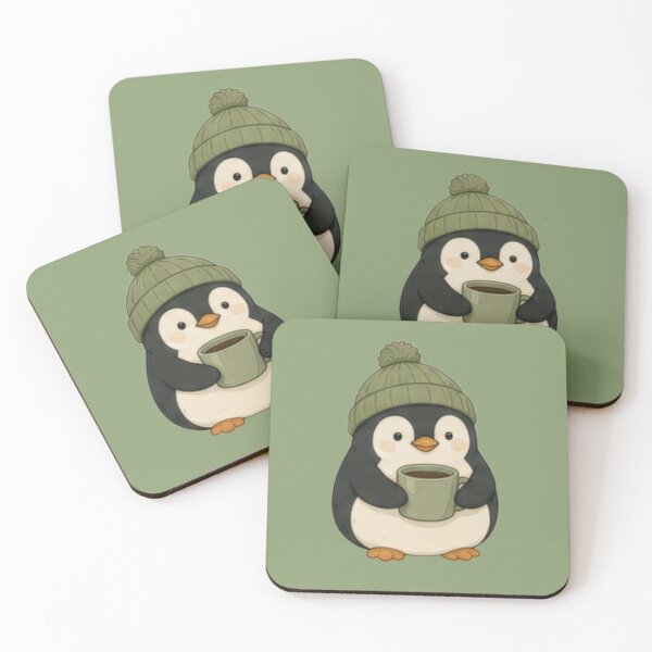 Item preview, Cozy Penguin with Coffee Cute Winter Illustration designed and sold by BlackShopps.