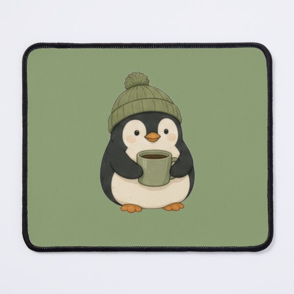 Item preview, Cozy Penguin with Coffee Cute Winter Illustration designed and sold by BlackShopps.