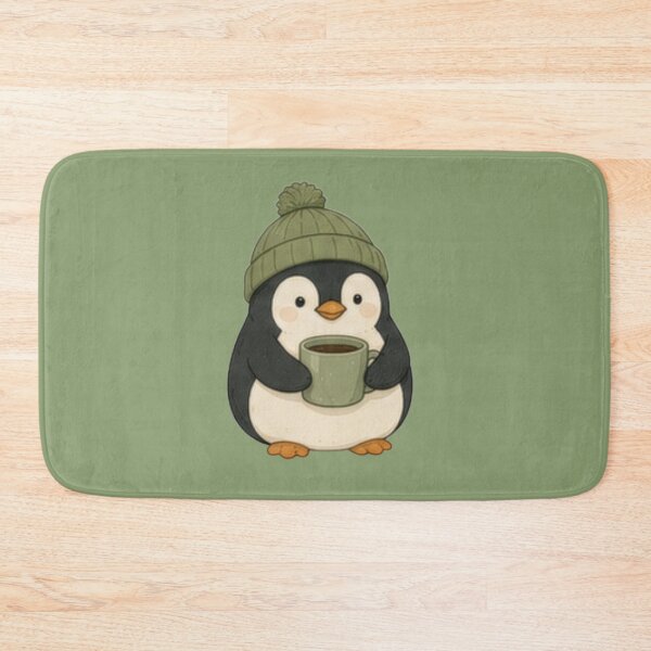 Item preview, Cozy Penguin with Coffee Cute Winter Illustration designed and sold by BlackShopps.