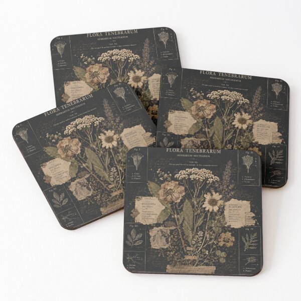 Item preview, Flora Tenebrarum Dark Herbarium Gothic Botanical Poster Design designed and sold by irfanshikh.