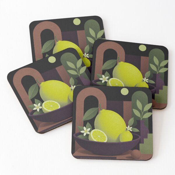 Item preview, Electric Citrus | Mid Century Modern Lime Lemon Still Life designed and sold by joycrysstudio.