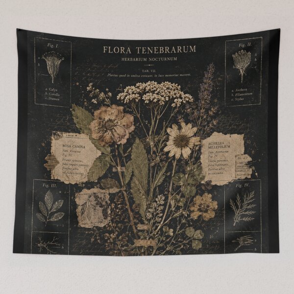 Item preview, Flora Tenebrarum Dark Herbarium Gothic Botanical Poster Design designed and sold by irfanshikh.