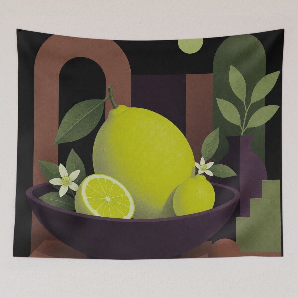 Item preview, Electric Citrus | Mid Century Modern Lime Lemon Still Life designed and sold by joycrysstudio.