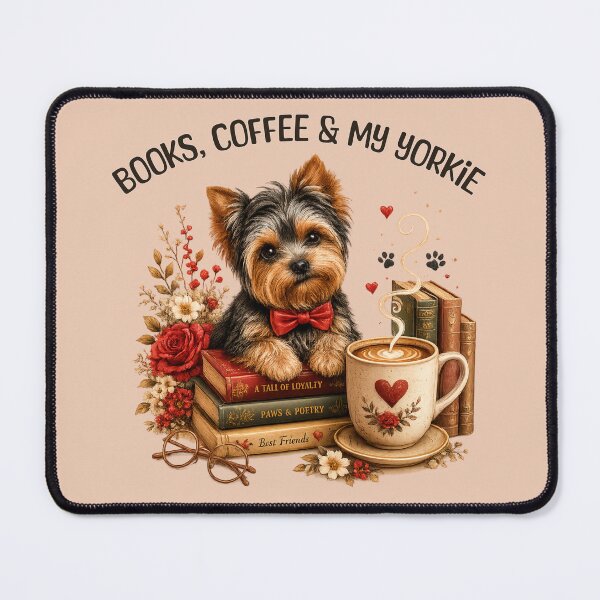 Item preview, BOOKS, COFFEE AND MY YORKSHIRE TERRIER designed and sold by TheCozyGiftShop.