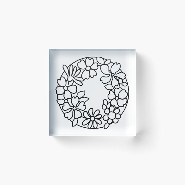 Item preview, Cute Floral Wreath | Simple Flower Line Art designed and sold by IwonaKpn.