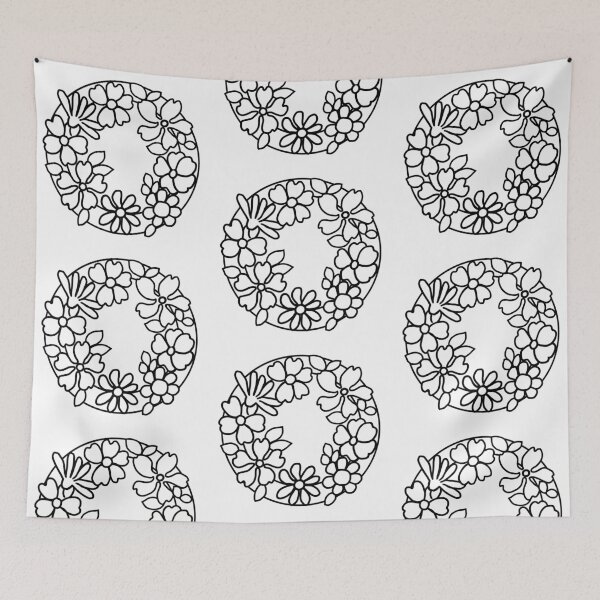 Item preview, Cute Floral Wreath | Simple Flower Line Art designed and sold by IwonaKpn.