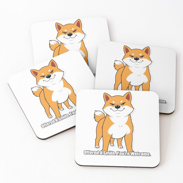 Item preview, Shiba Inu Sticker - Offered A Smile Youre Welcome - Funny Shiba Gift designed and sold by pawdrops.