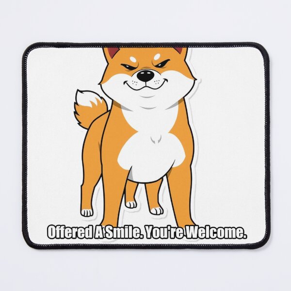 Item preview, Shiba Inu Sticker - Offered A Smile Youre Welcome - Funny Shiba Gift designed and sold by pawdrops.