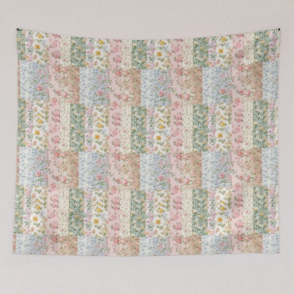 Item preview, Romantic Vintage Floral Patchwork Pattern designed and sold by Kritiveemporio.